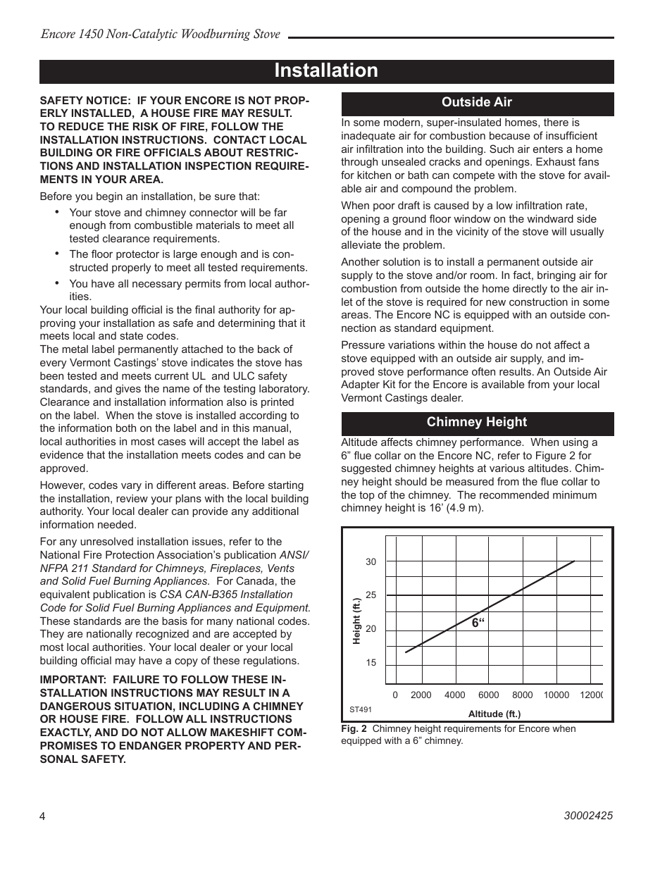 Installation | Vermont Casting 1450 User Manual | Page 4 / 36