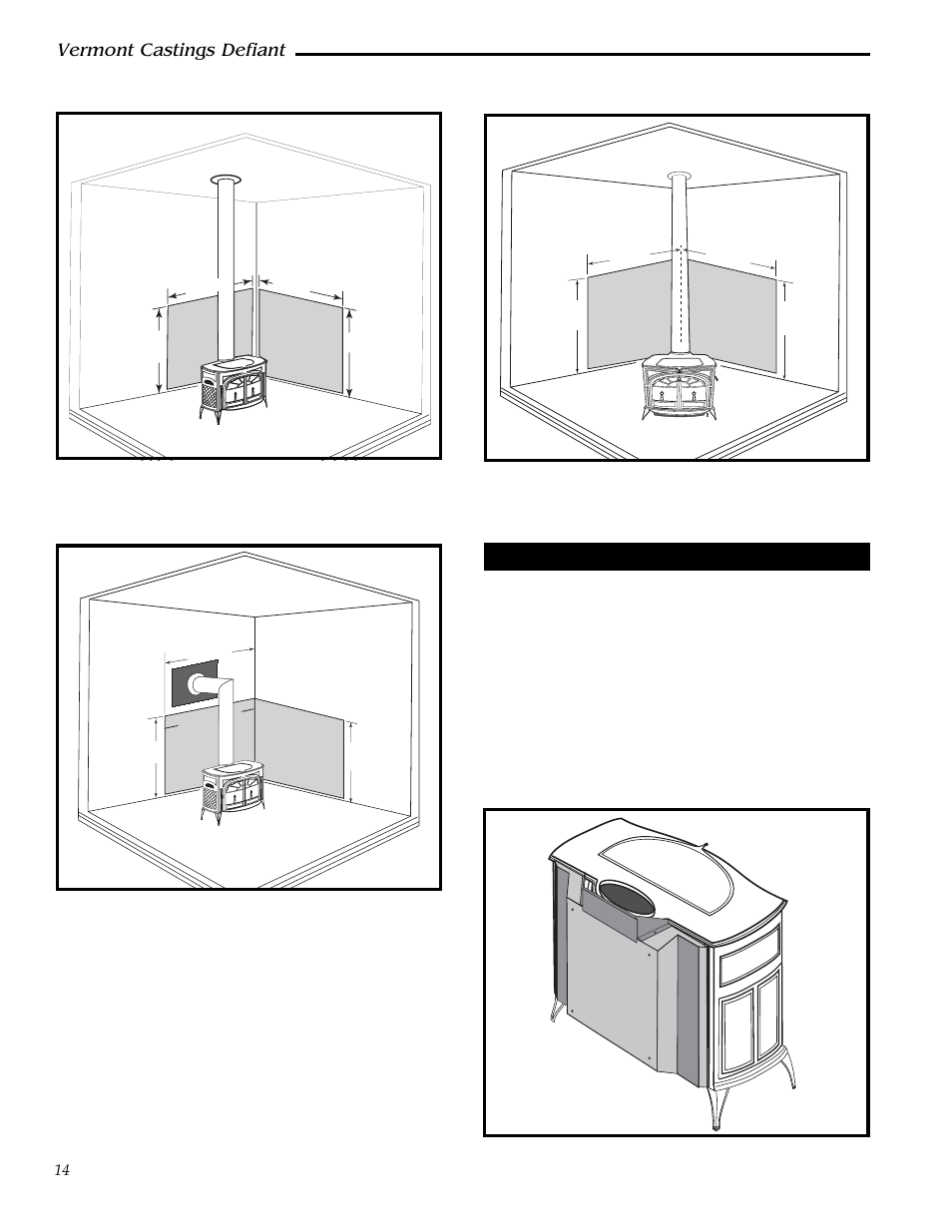 Vermont castings defiant, Stove heat shields | Vermont Casting 0968 User Manual | Page 14 / 38
