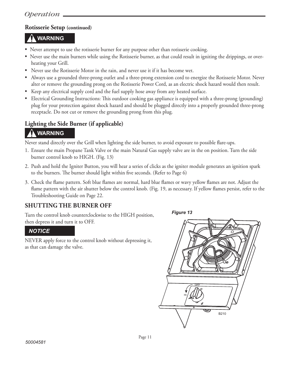 Operation | Vermont Casting VCS3008B Series User Manual | Page 18 / 31