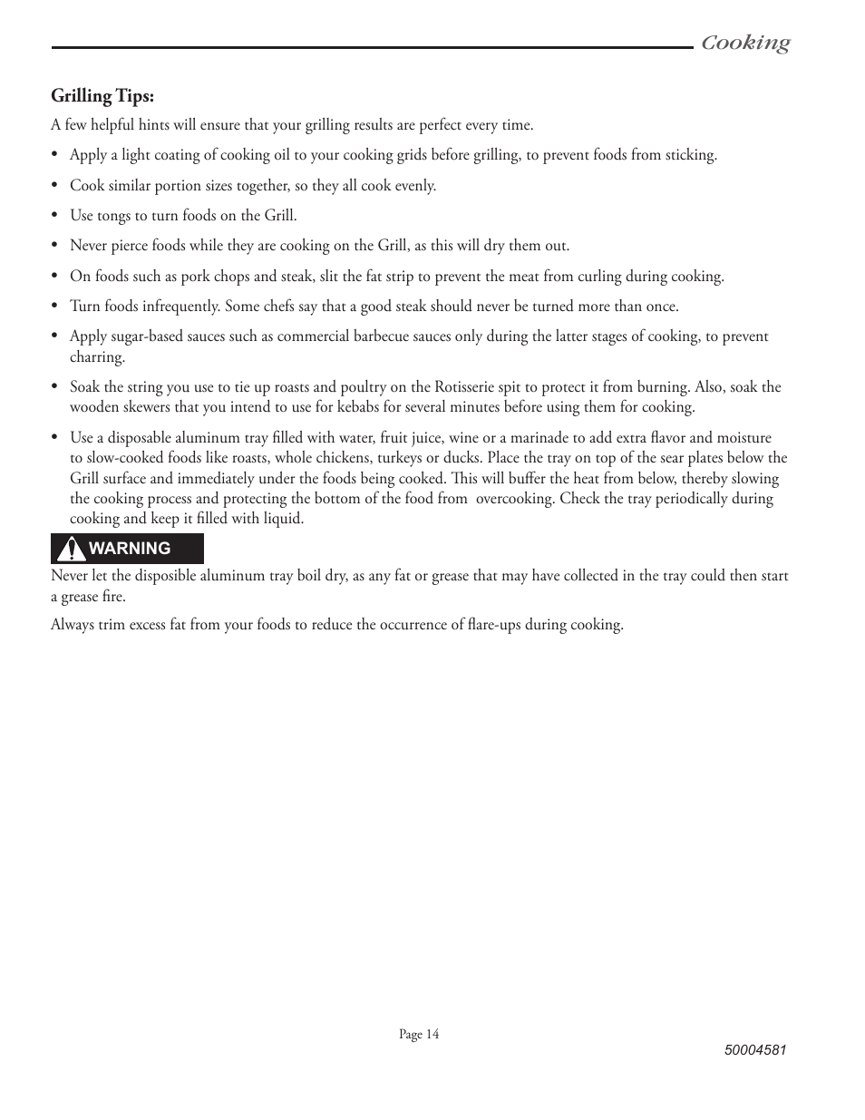 Cooking | Vermont Casting VCS3008B Series User Manual | Page 21 / 31