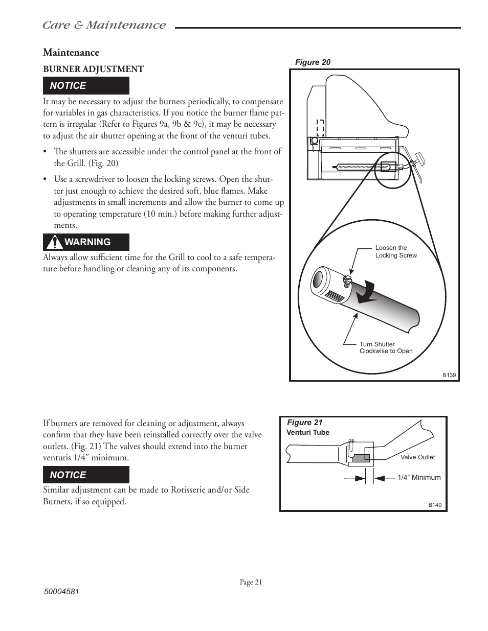 Care & maintenance, Maintenance | Vermont Casting VCS3008B Series User Manual | Page 28 / 31