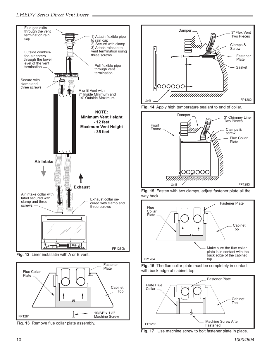 Lhedv series direct vent insert | Vermont Casting LHERDV20 User Manual | Page 10 / 32