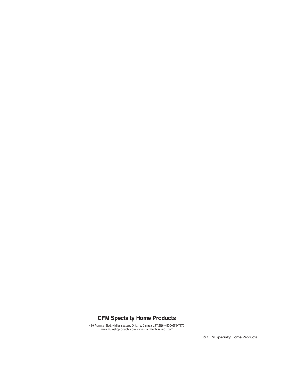 Cfm specialty home products | Vermont Casting 1656 User Manual | Page 28 / 28