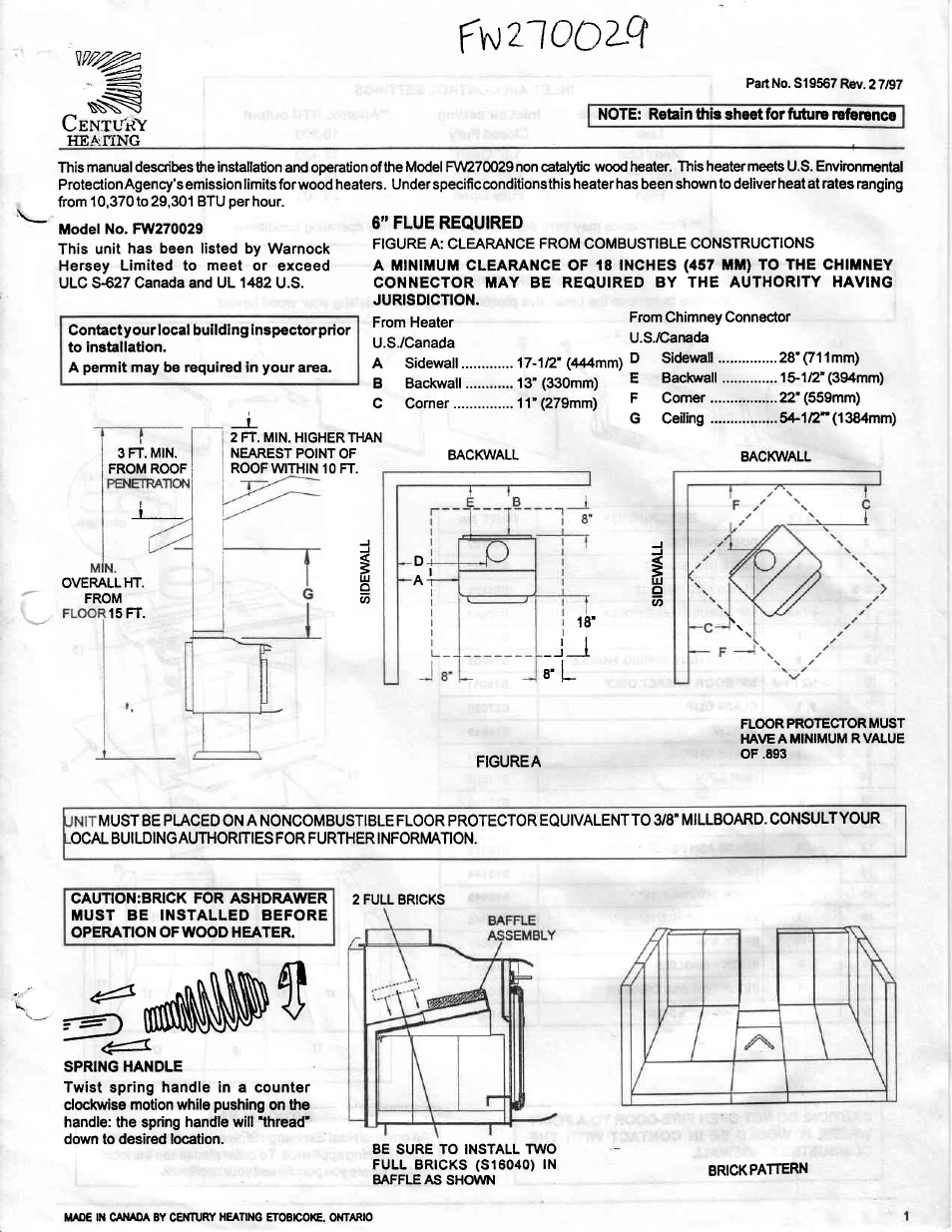 Vermont Casting AIR TIGHT WOOD STOVE User Manual | Page 12 / 14