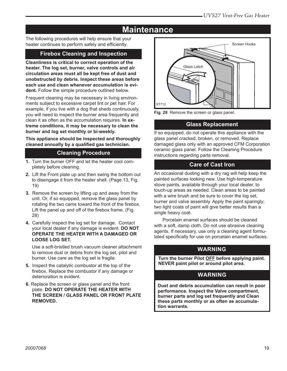 Maintenance | Vermont Casting 4090 - 4092 User Manual | Page 19 / 28