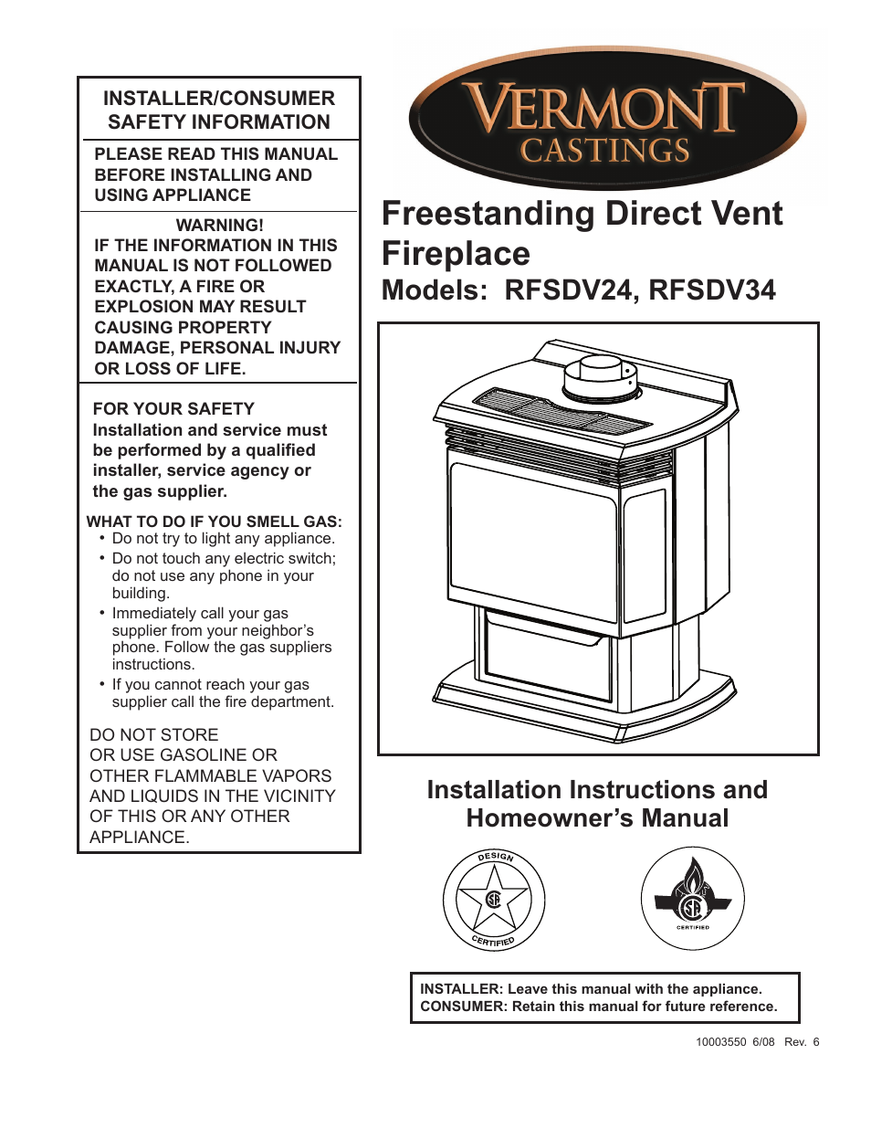 Vermont Casting RFSDV24 User Manual | 36 pages