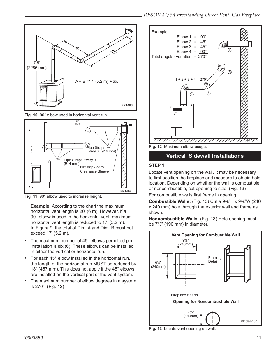 Rfsdv24/34 freestanding direct vent gas fireplace | Vermont Casting RFSDV24 User Manual | Page 11 / 36