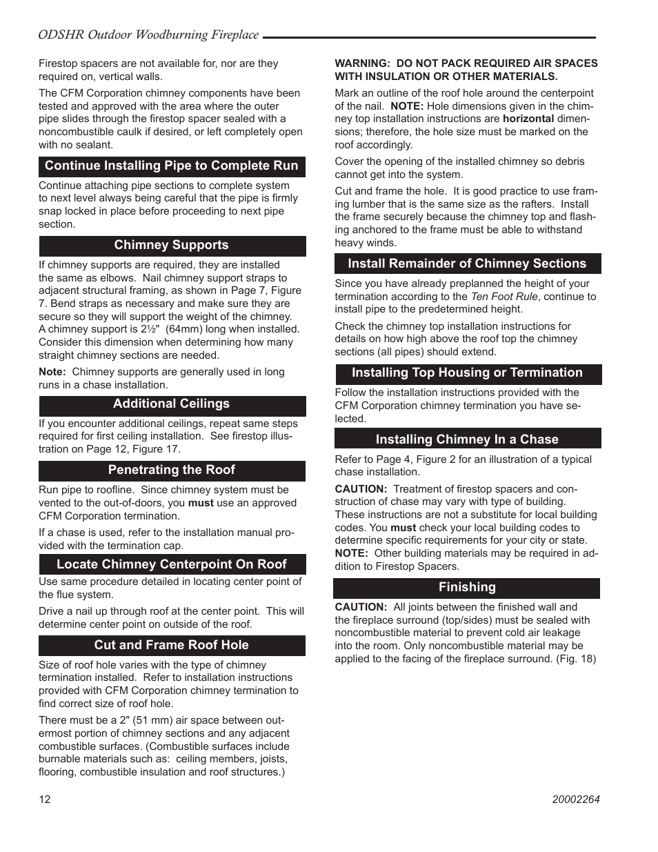 Vermont Casting ODSHR42 User Manual | Page 12 / 24