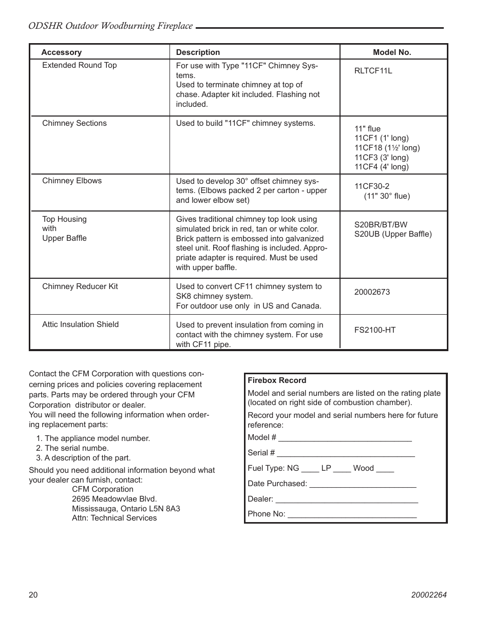 Vermont Casting ODSHR42 User Manual | Page 20 / 24