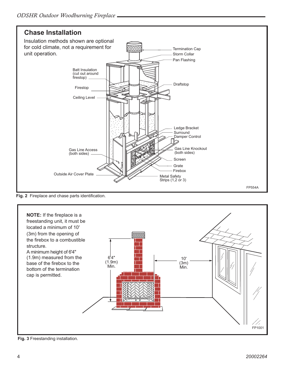 Chase installation, Odshr outdoor woodburning fireplace | Vermont Casting ODSHR42 User Manual | Page 4 / 24