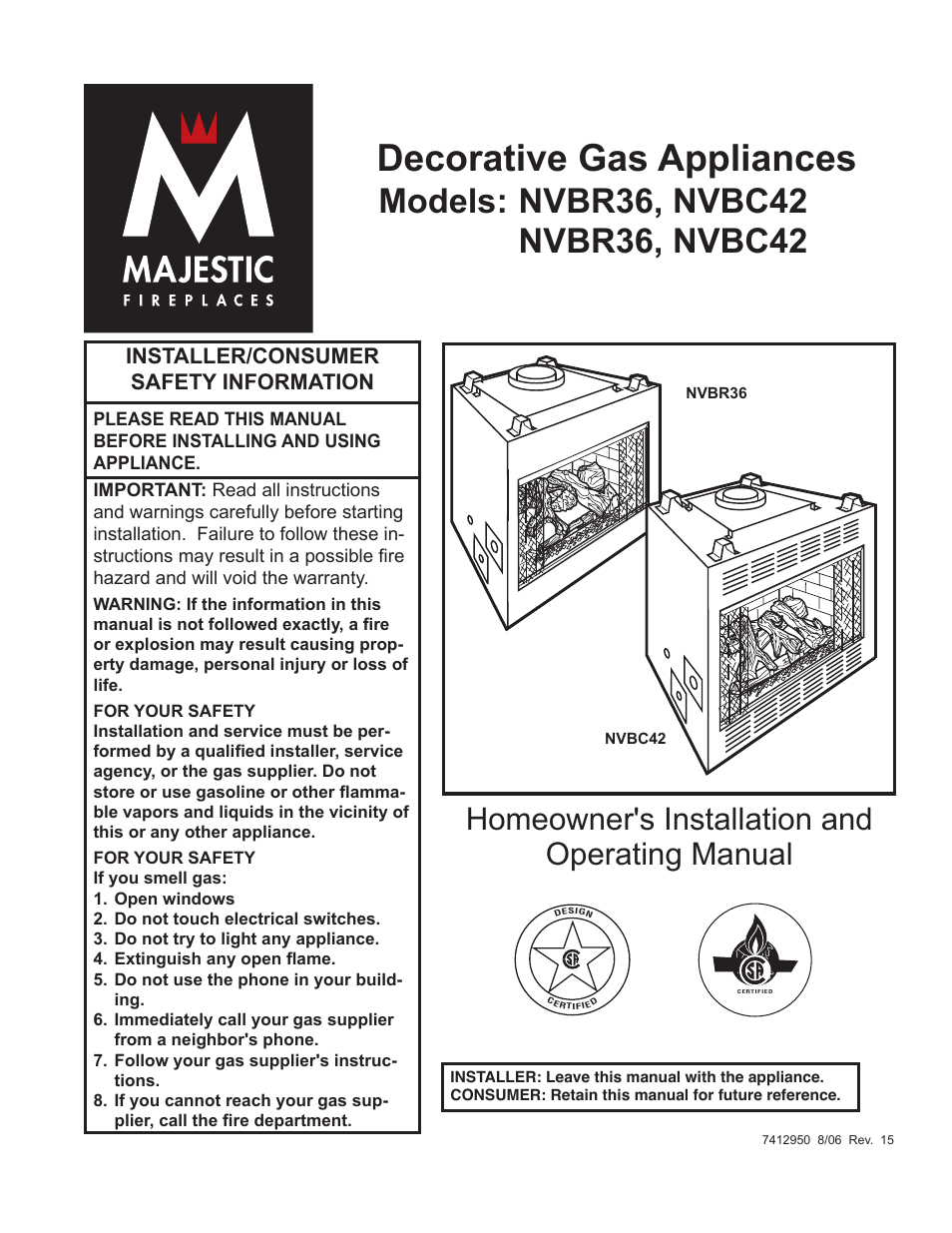 Vermont Casting NVBR36 User Manual | 24 pages