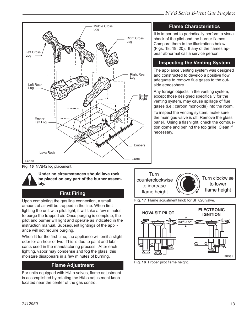 Nvb series b-vent gas fireplace | Vermont Casting NVBR36 User Manual | Page 13 / 24