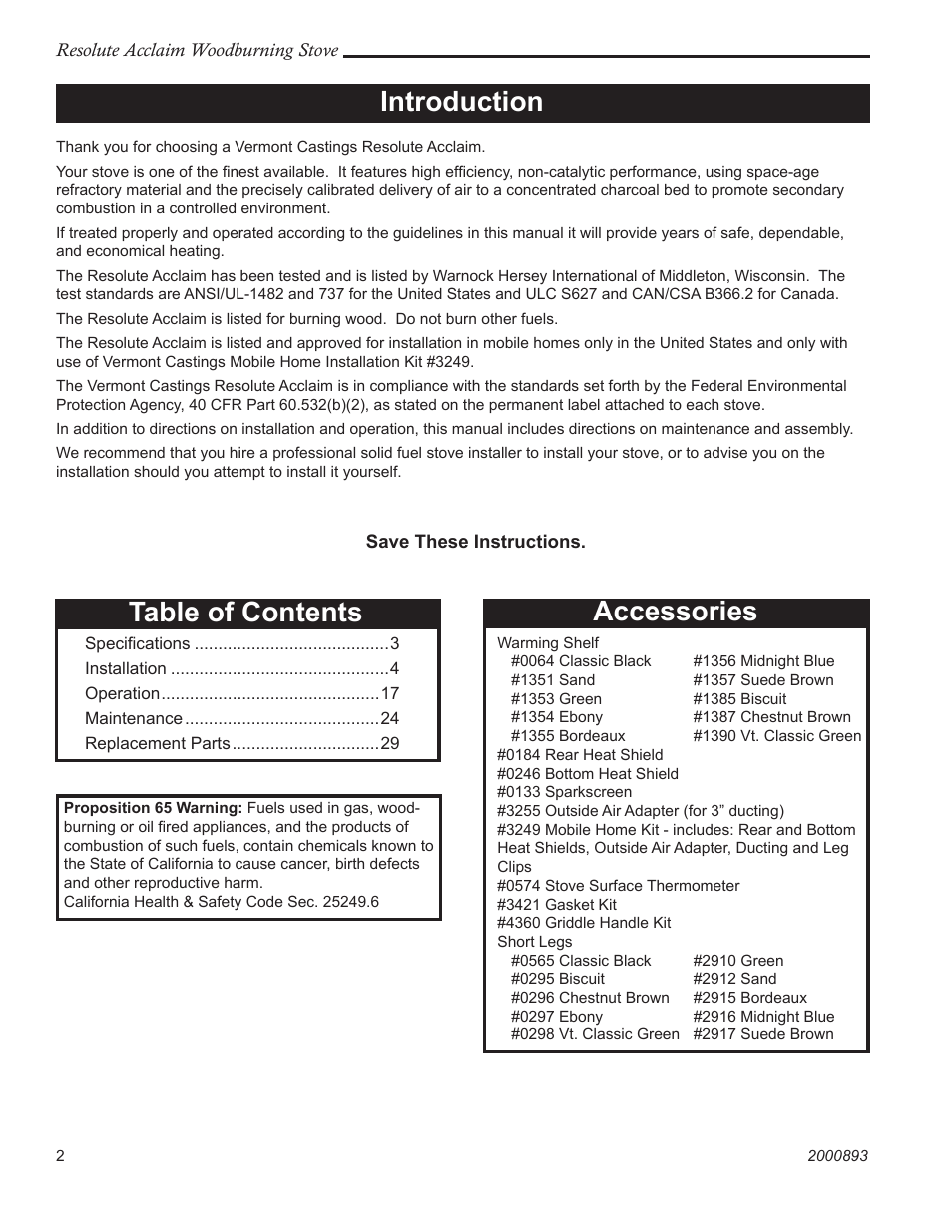Vermont Casting 2490 User Manual | Page 2 / 32