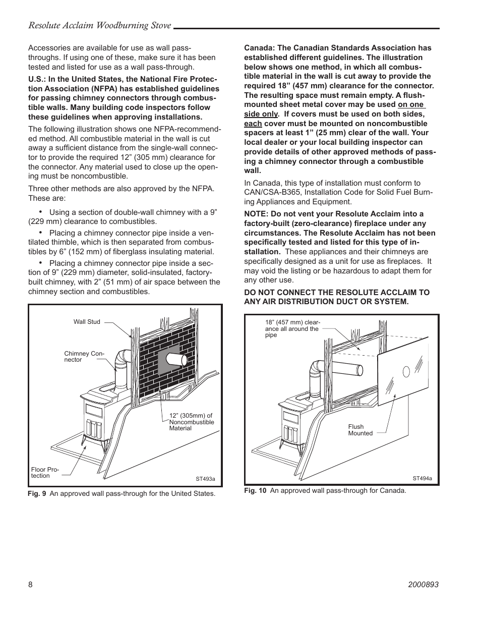 Resolute acclaim woodburning stove | Vermont Casting 2490 User Manual | Page 8 / 32