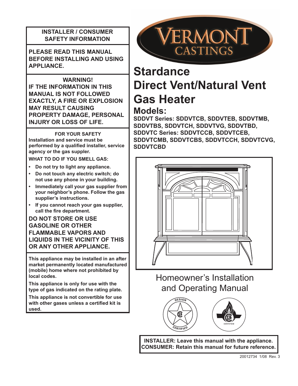 Vermont Casting SDDVTCMB User Manual | 52 pages