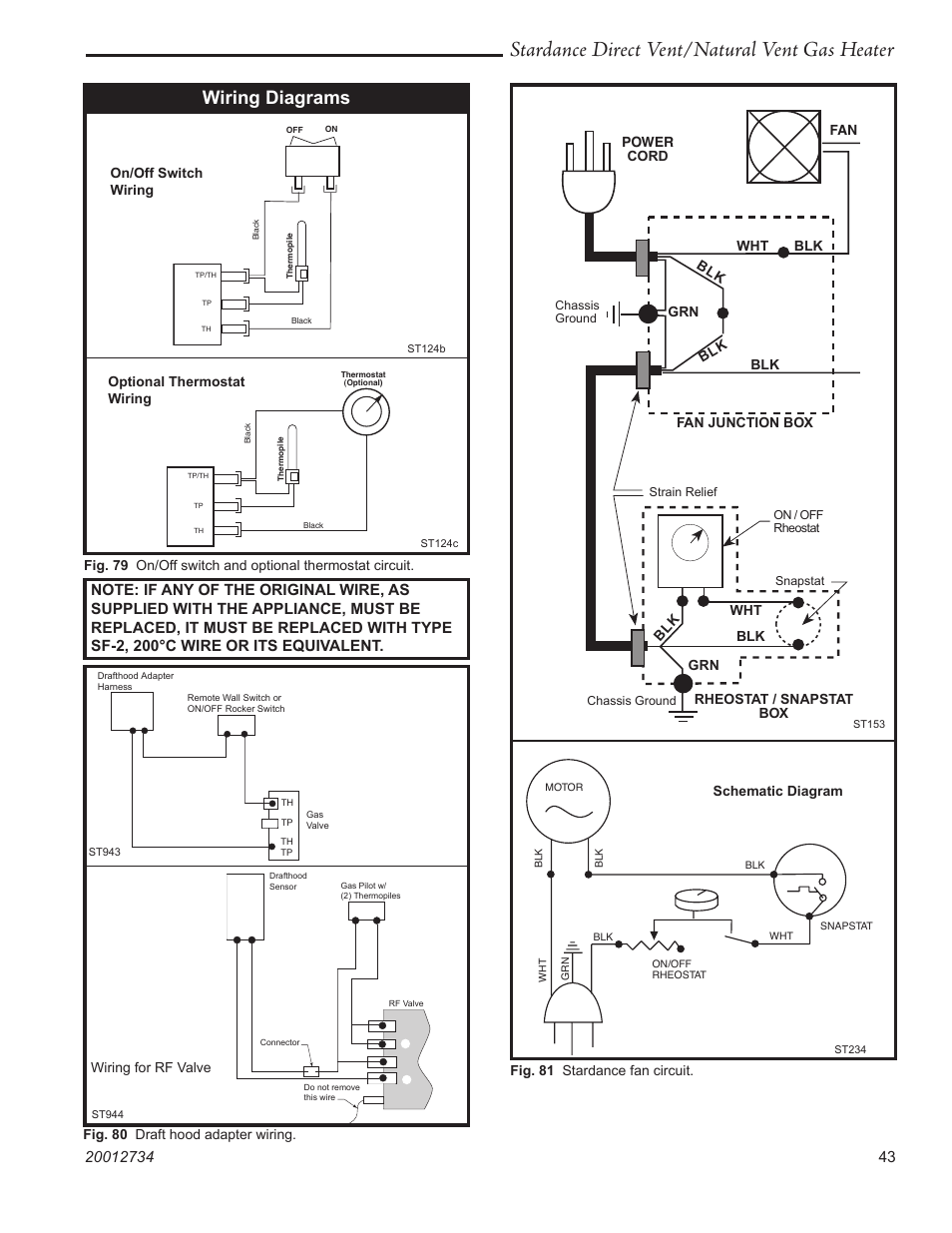 Stardance direct vent/natural vent gas heater, Wiring diagrams | Vermont Casting SDDVTCMB User Manual | Page 43 / 52