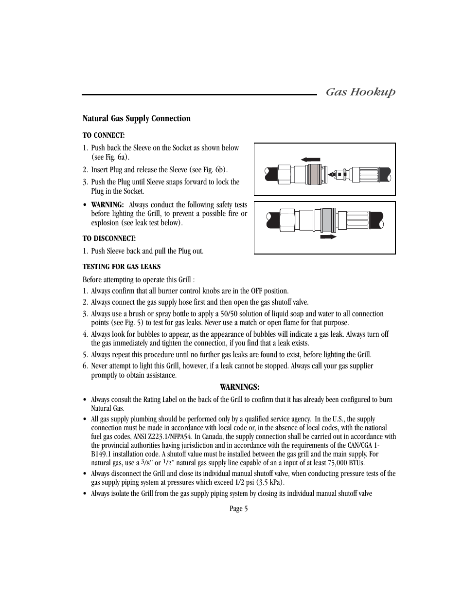 Gas hookup | Vermont Casting VM750 User Manual | Page 11 / 30