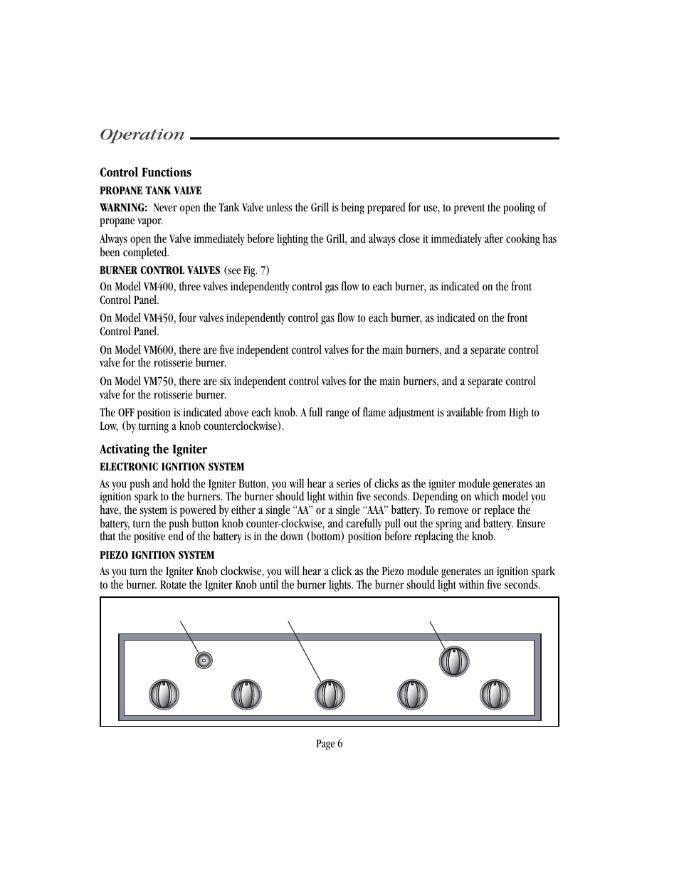 Operation | Vermont Casting VM750 User Manual | Page 12 / 30