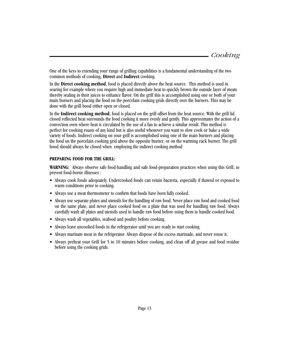 Cooking | Vermont Casting VM750 User Manual | Page 19 / 30