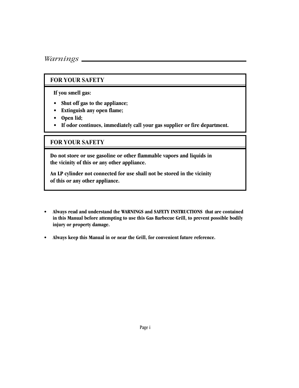 Warnings | Vermont Casting VM750 User Manual | Page 2 / 30