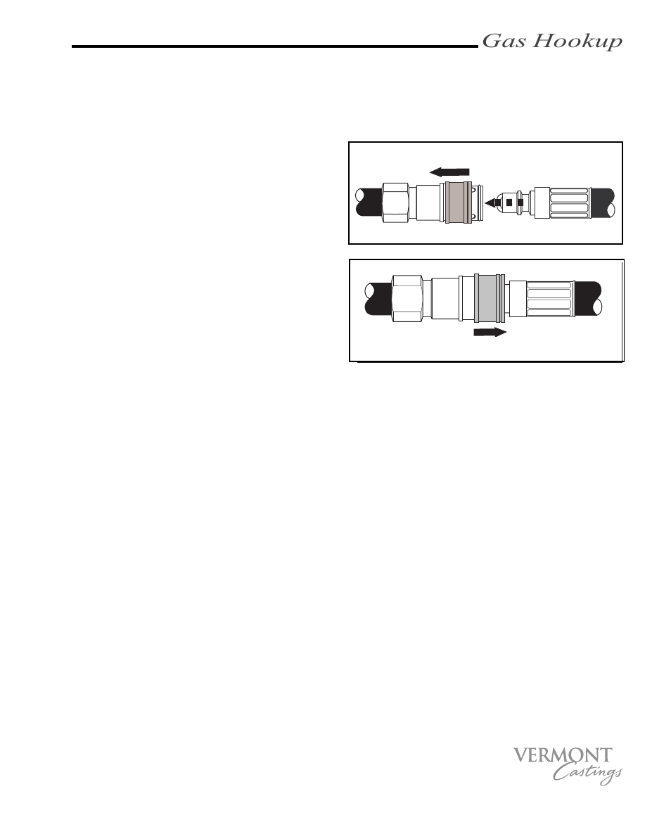 Gas hookup, Natural gas supply connection | Vermont Casting VC100 User Manual | Page 11 / 36