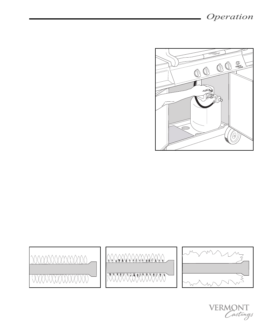 Operation, Lighting the main burners, Page 7 | Vermont Casting VC100 User Manual | Page 13 / 36