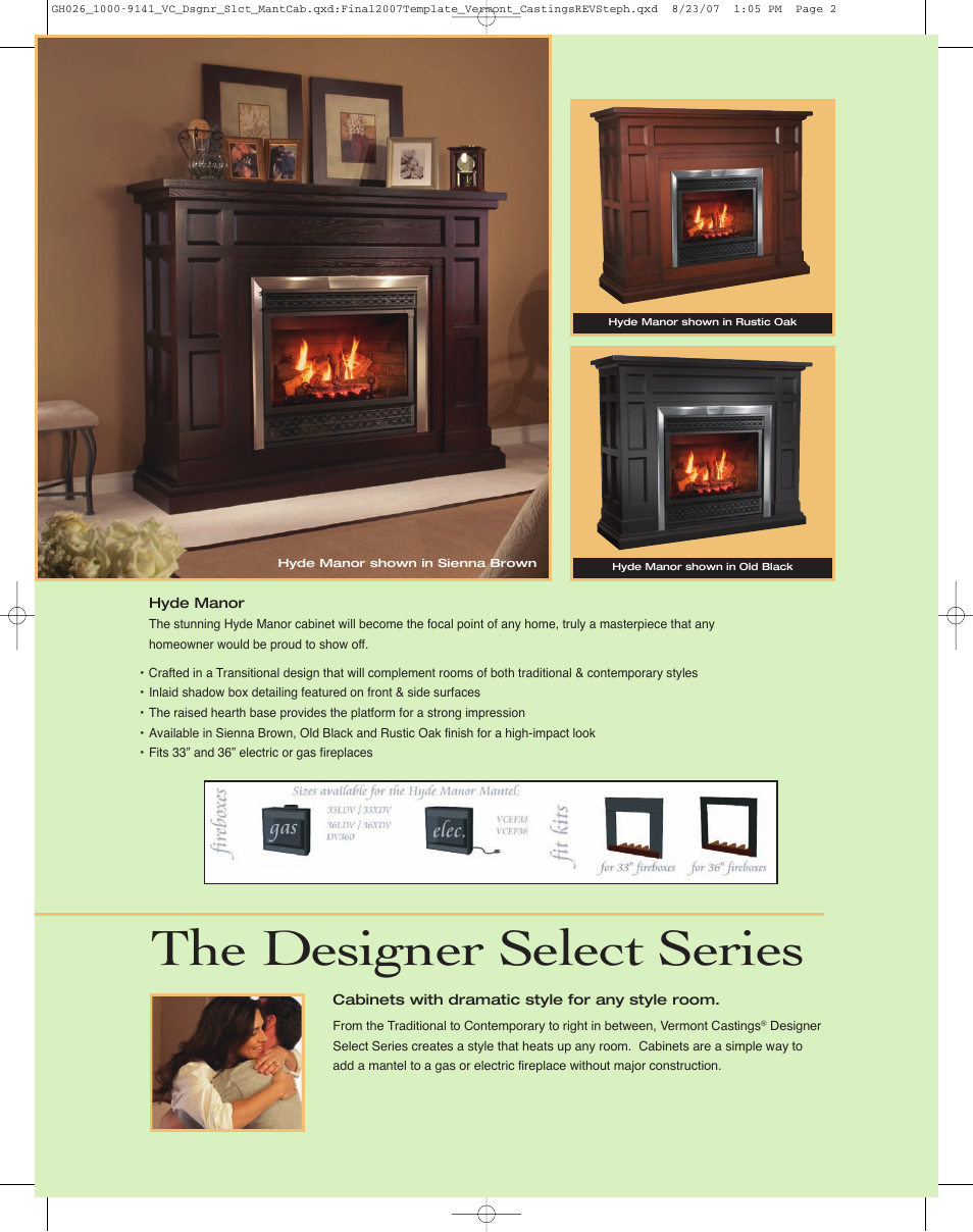 The designer select series | Vermont Casting Designer Select Series User Manual | Page 2 / 4