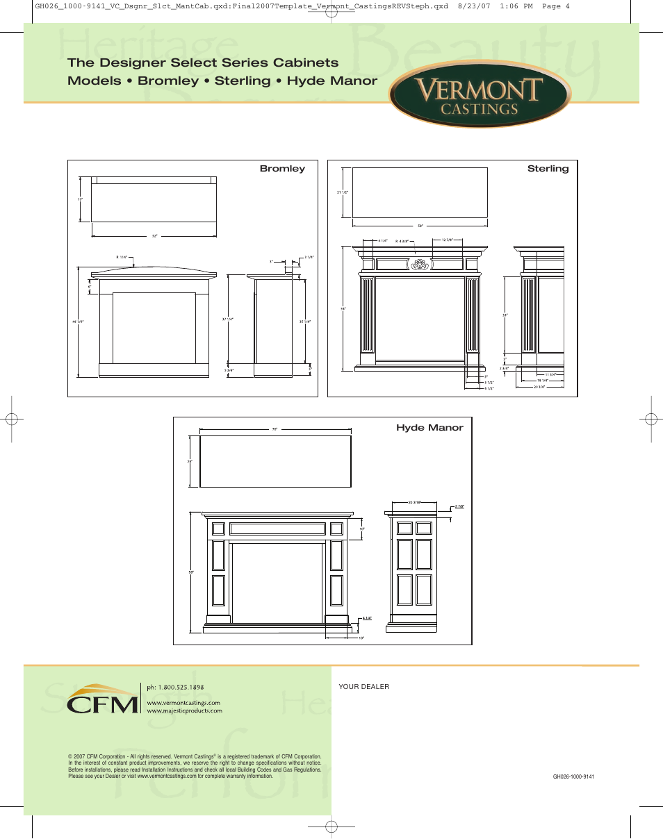 Vermont Casting Designer Select Series User Manual | Page 4 / 4