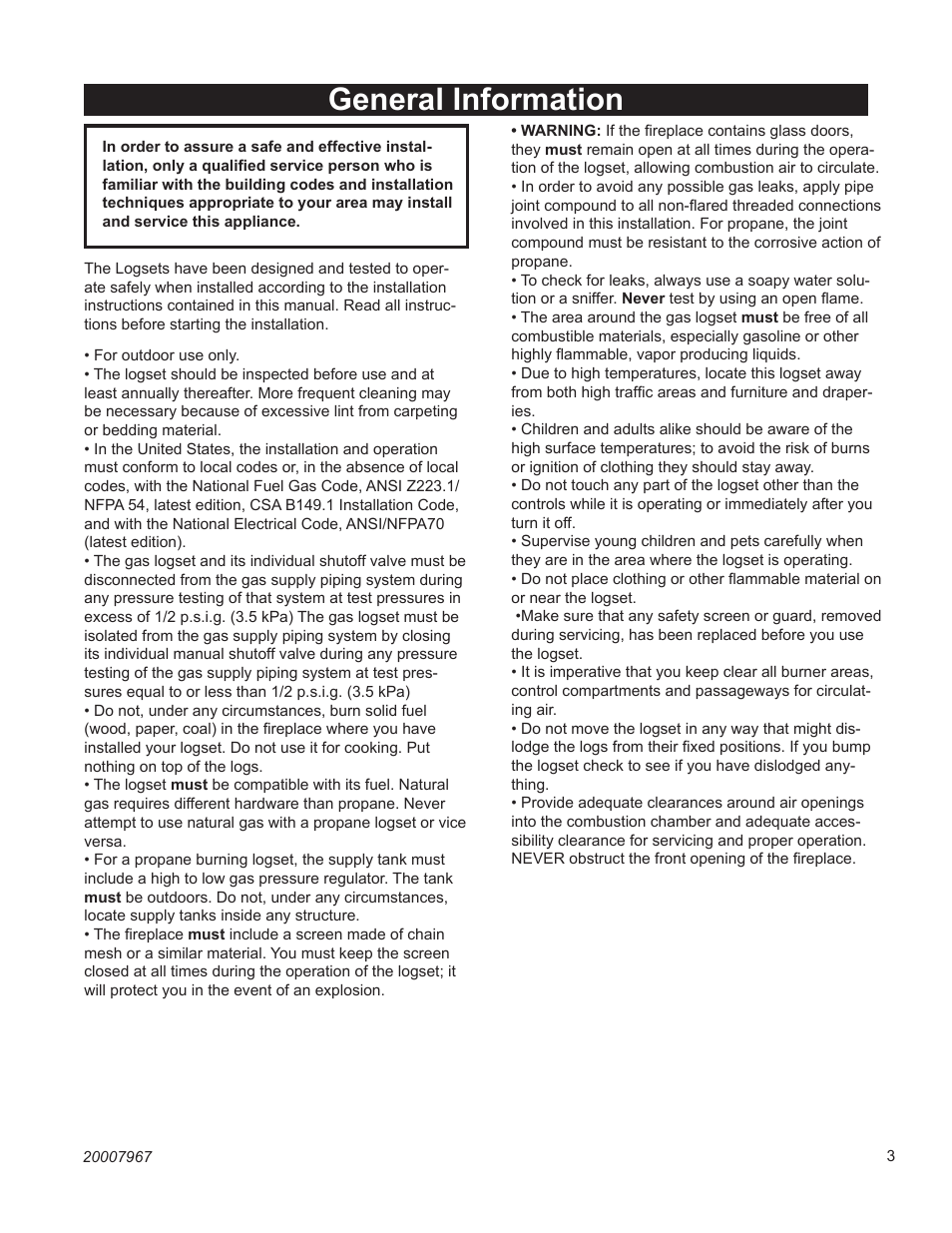 General information | Vermont Casting P User Manual | Page 3 / 12
