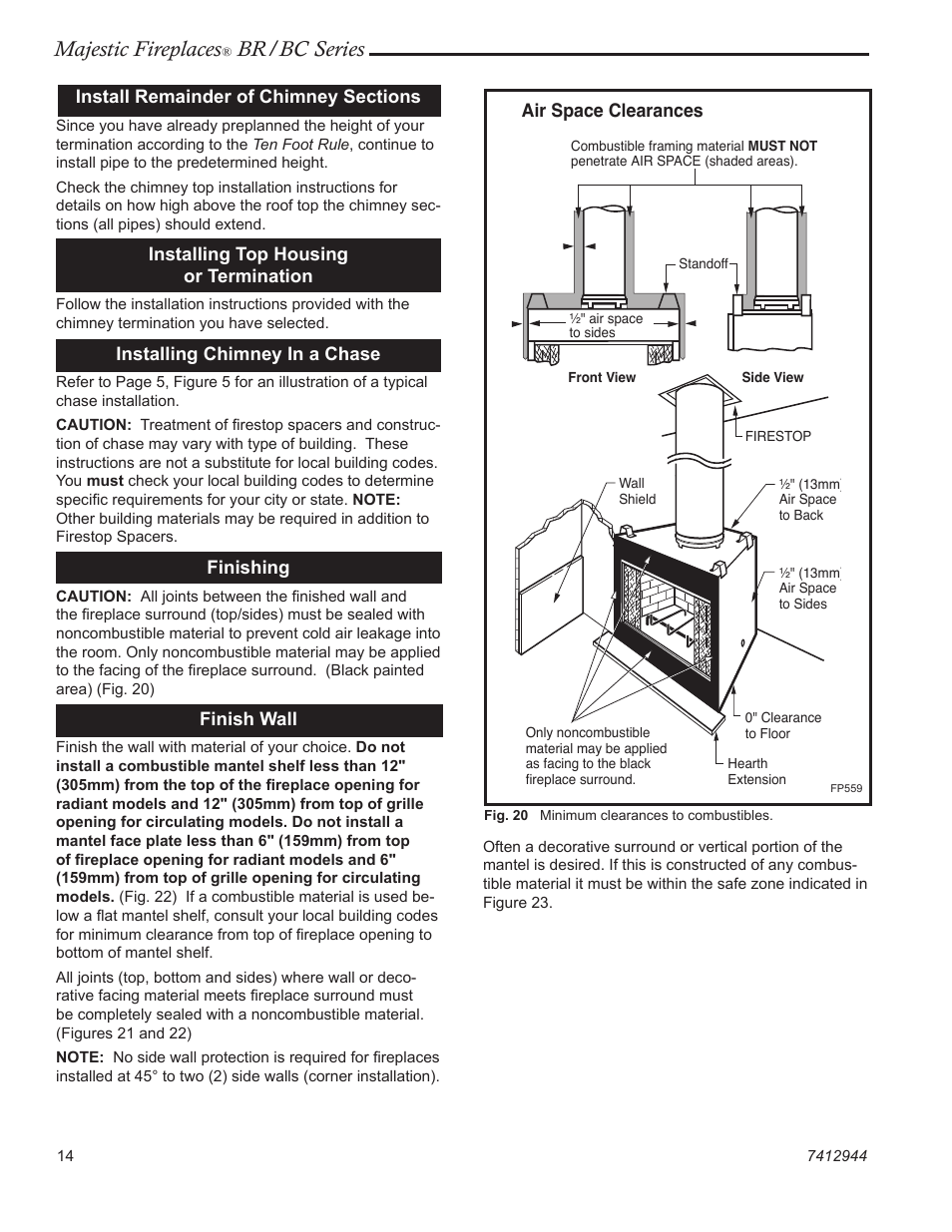 Majestic fireplaces, Br/bc series | Vermont Casting BR36  EN User Manual | Page 14 / 24