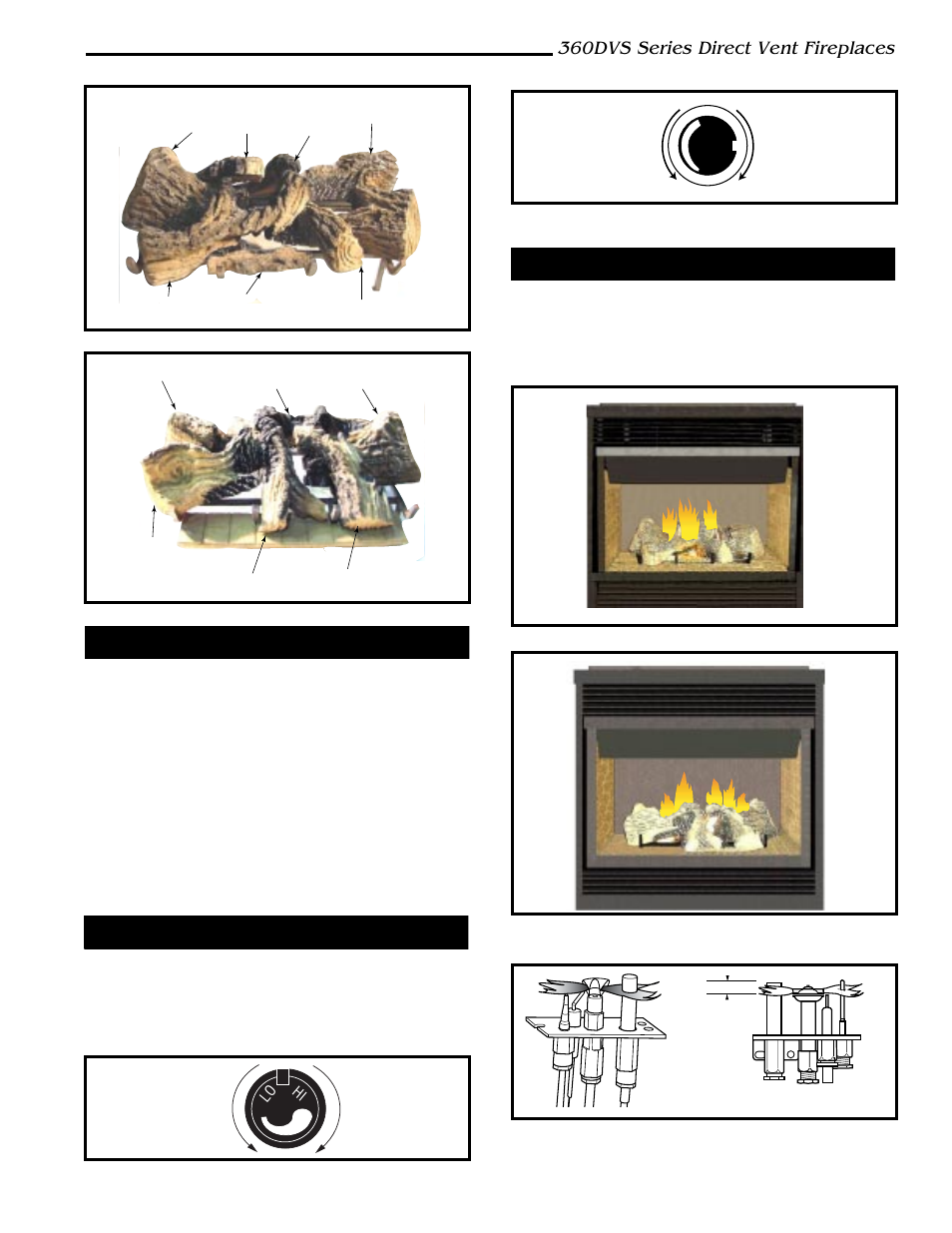 360dvs series direct vent fireplaces, Lava rock and ember material placement, Flame & temperature adjustment | Flame characteristics | Vermont Casting 360DVSL User Manual | Page 25 / 40