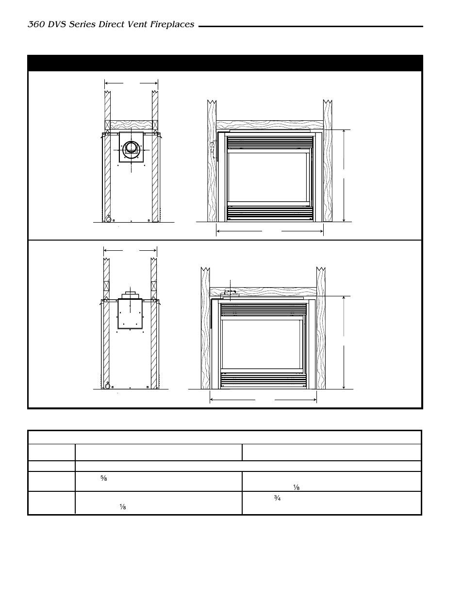 360 dvs series direct vent fireplaces, Framing dimensions - 360dvs2, Framing dimensions | Vermont Casting 360DVSL User Manual | Page 6 / 40