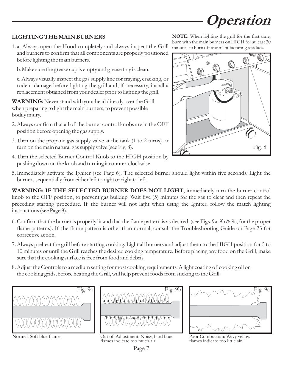 Operation | Vermont Casting VCS5037 User Manual | Page 12 / 27