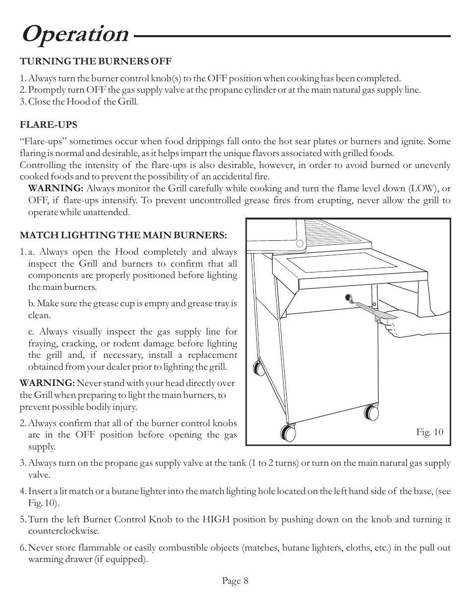 Operation | Vermont Casting VCS5037 User Manual | Page 13 / 27