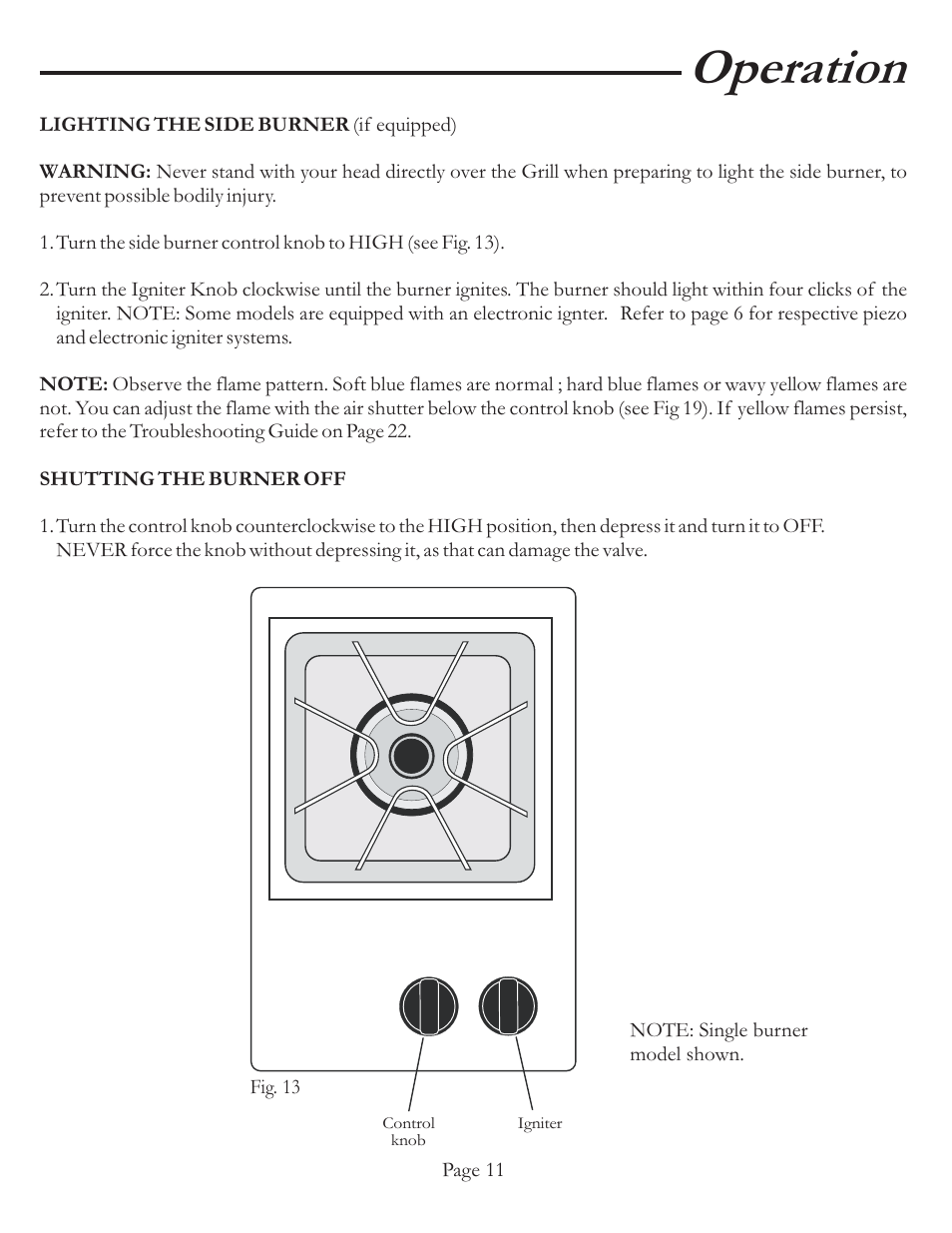 Operation | Vermont Casting VCS5037 User Manual | Page 16 / 27