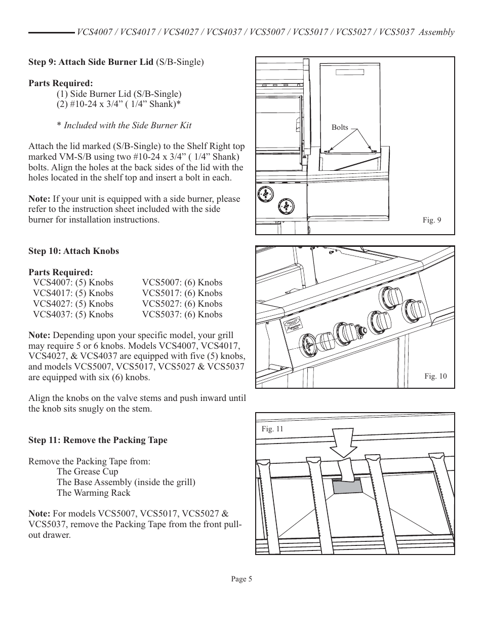 Vermont Casting VCS5037 User Manual | Page 23 / 27