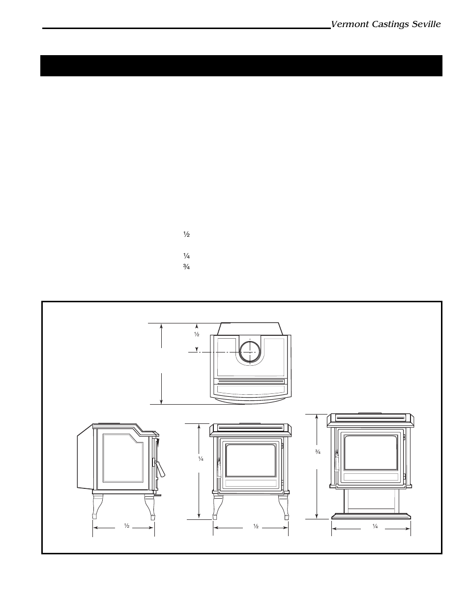 Specifications seville, model 1635, Vermont castings seville | Vermont Casting 1635 User Manual | Page 3 / 28