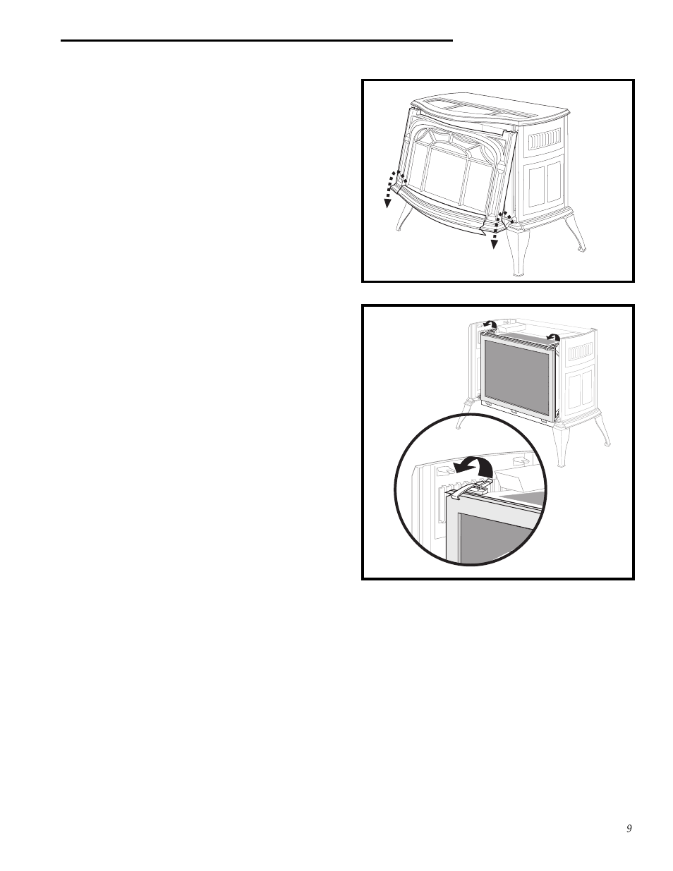 Assembly, Unpacking the radiance, Remove the front, screen and logs | Vermont Casting RUVS40 User Manual | Page 9 / 24