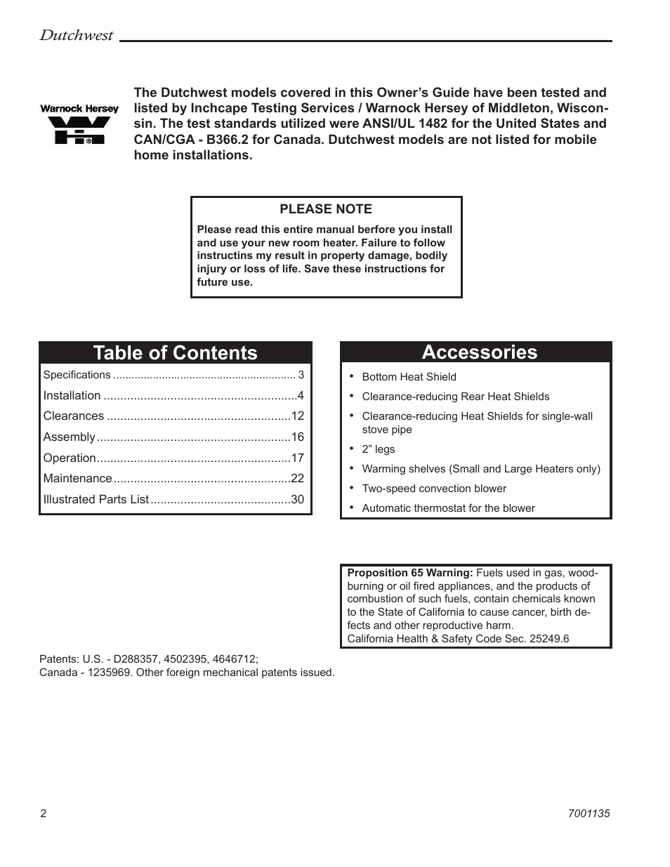 Vermont Casting DutchWest 2462 User Manual | Page 2 / 32