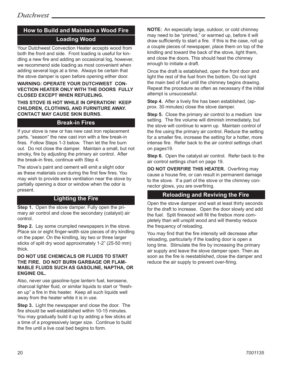 Dutchwest | Vermont Casting DutchWest 2462 User Manual | Page 20 / 32