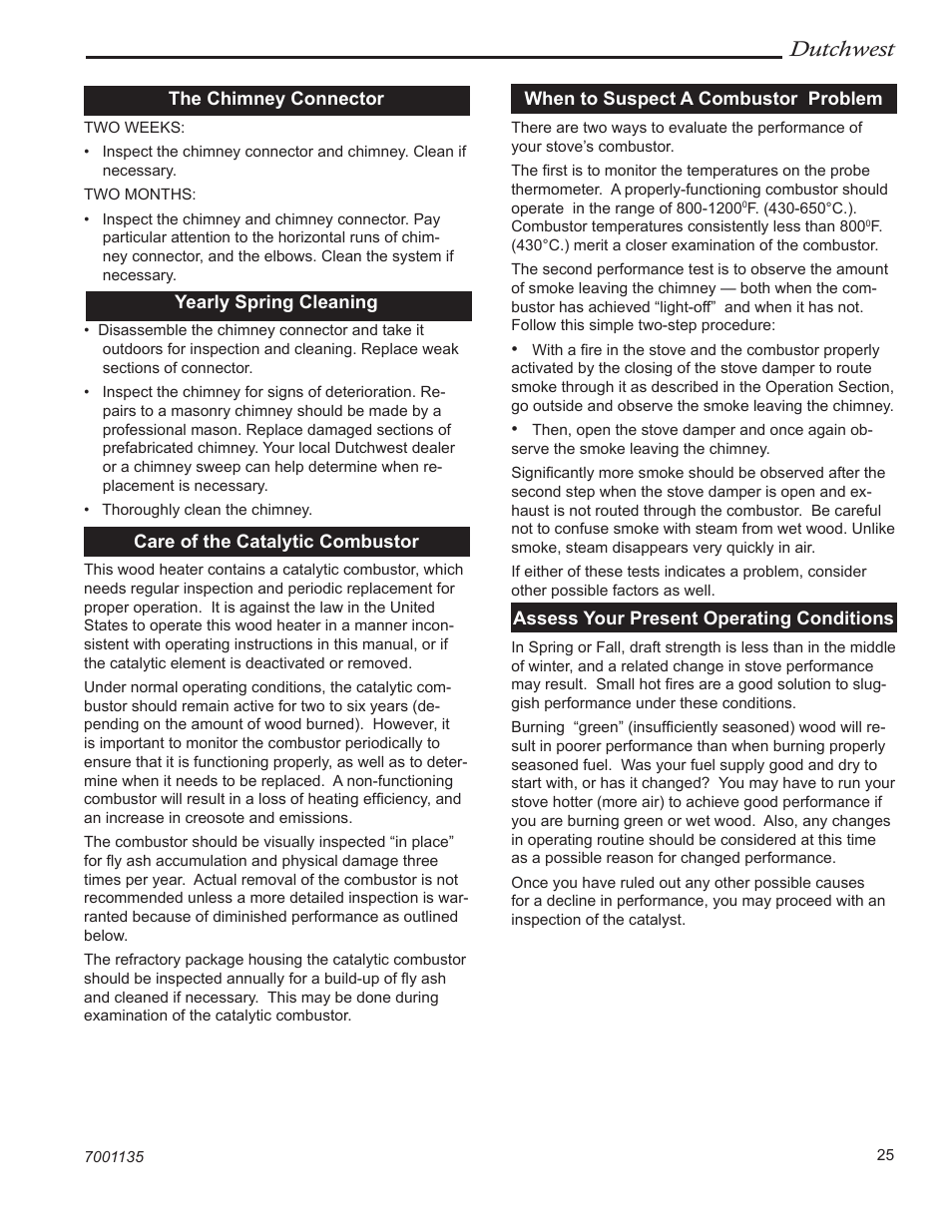 Dutchwest | Vermont Casting DutchWest 2462 User Manual | Page 25 / 32