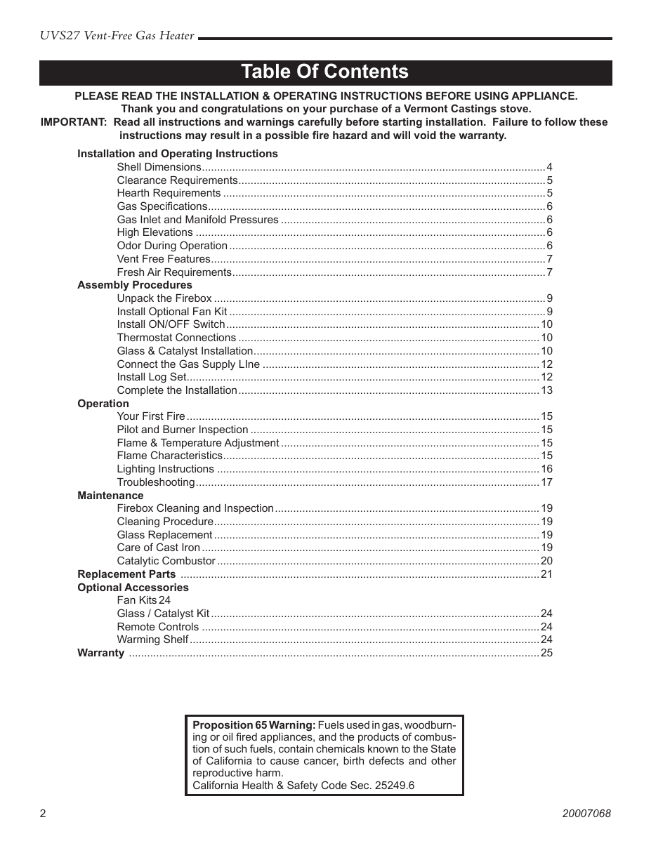 Vermont Casting 4030 - 4036 User Manual | Page 2 / 28