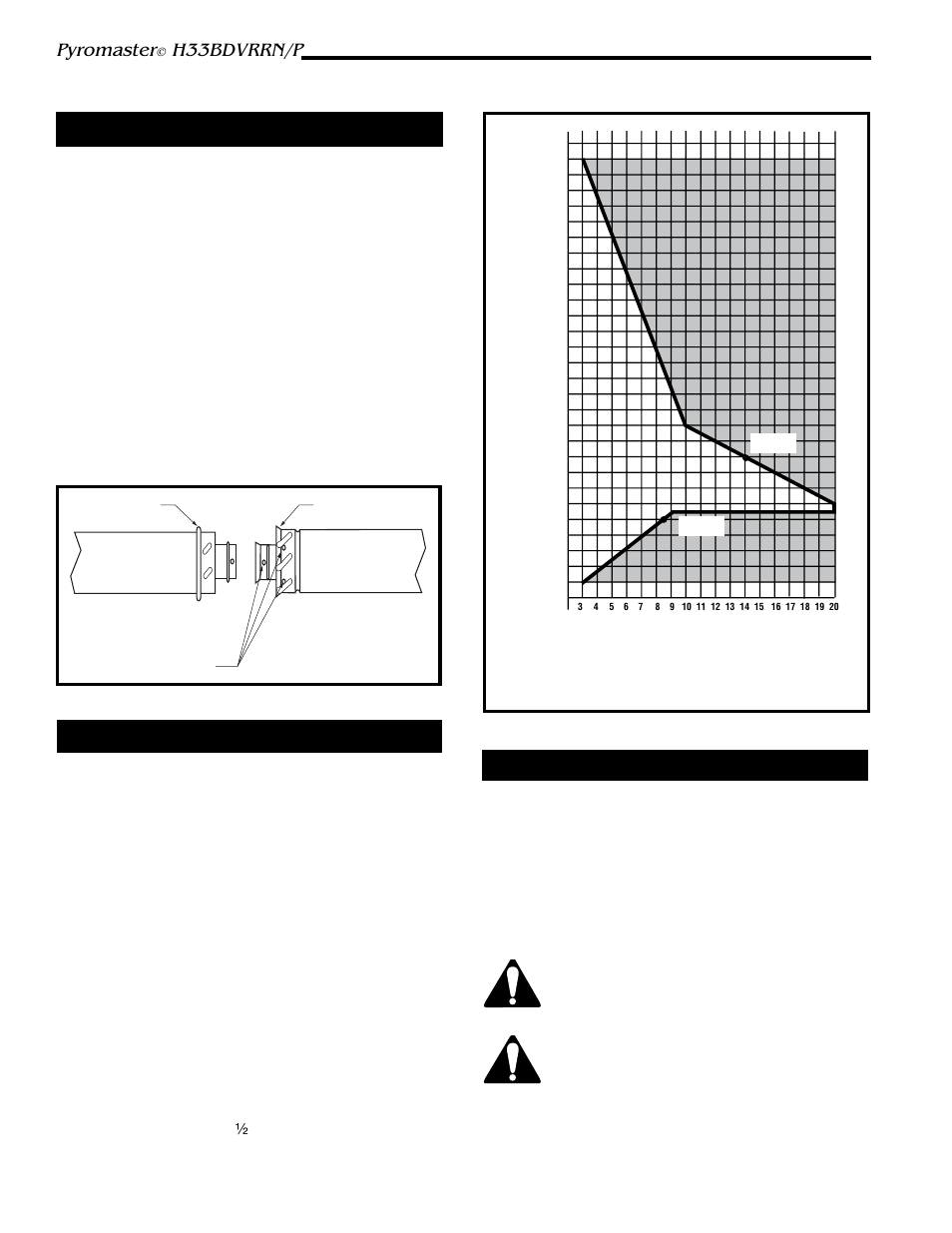 Pyromaster, H33bdvrrn/p, Twist lock pipes | How to use the vent graph, Rear wall vent applications | Vermont Casting H33BDVRRN User Manual | Page 10 / 32