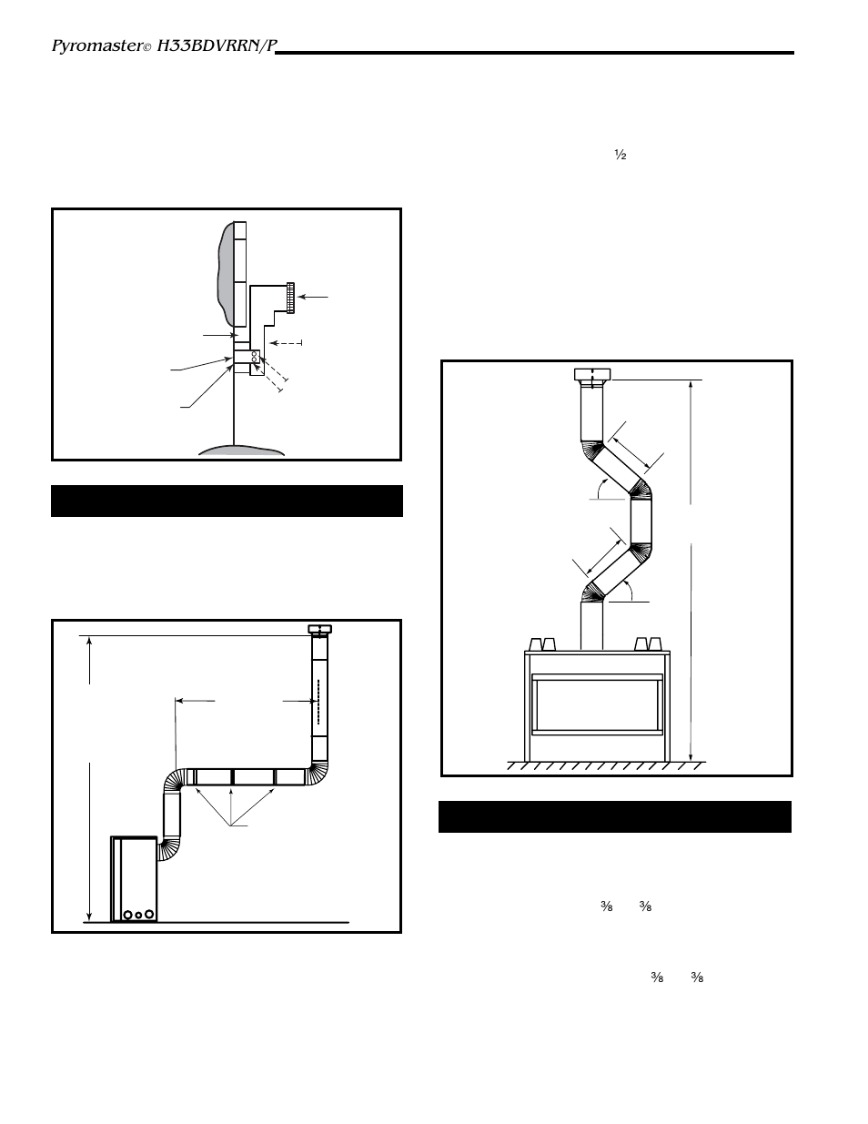 Pyromaster, H33bdvrrn/p, Vertical through-the-roof applications | Vertical through-the-roof installation | Vermont Casting H33BDVRRN User Manual | Page 16 / 32