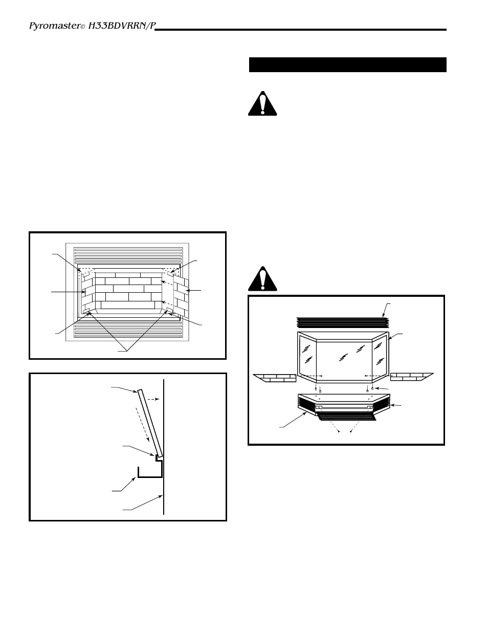 Pyromaster, H33bdvrrn/p, Decorative bay windows | Vermont Casting H33BDVRRN User Manual | Page 30 / 32