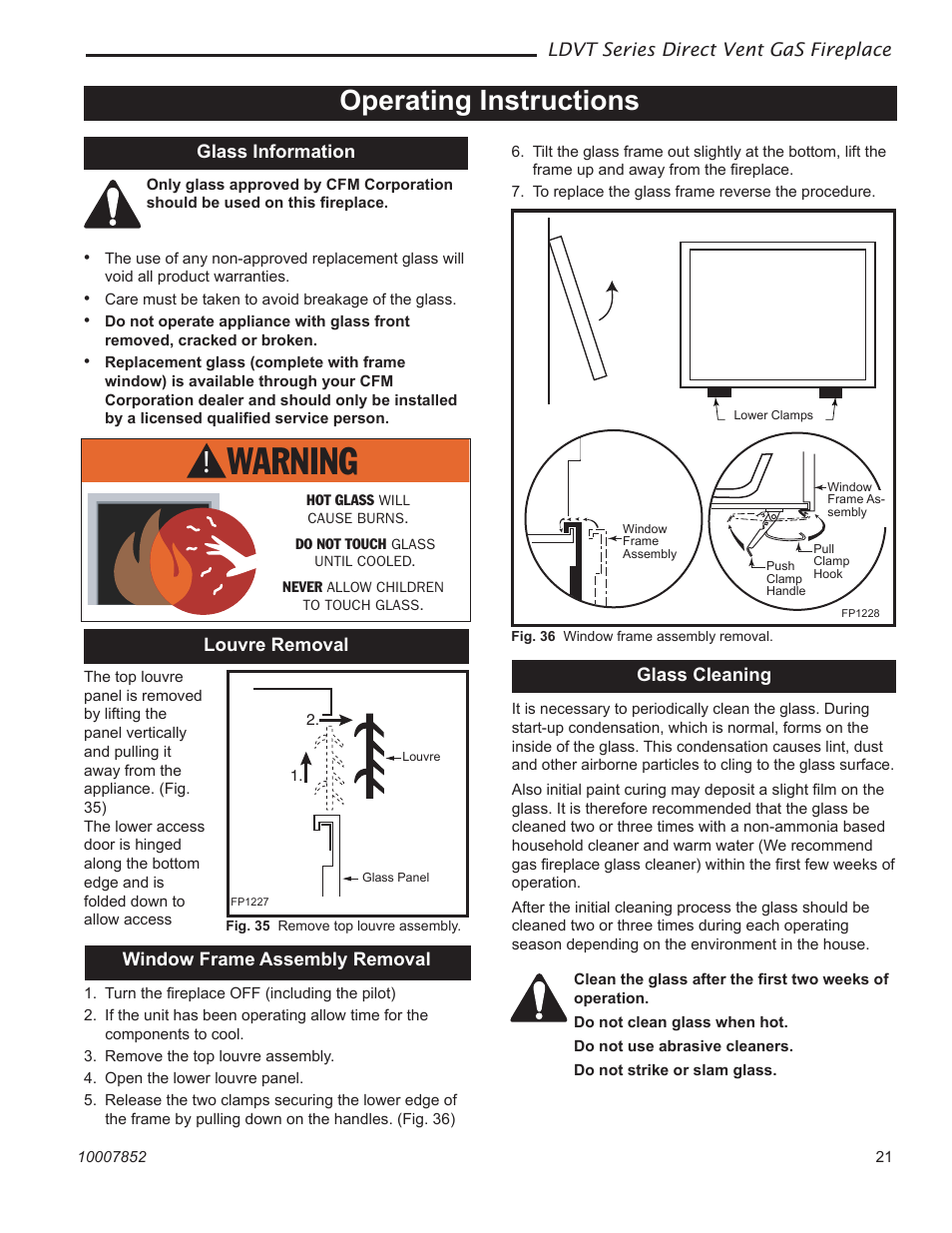 Operating instructions | Vermont Casting 43LDVT User Manual | Page 21 / 40