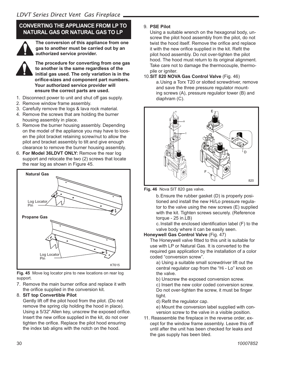 Ldvt series direct vent gas fireplace | Vermont Casting 43LDVT User Manual | Page 30 / 40