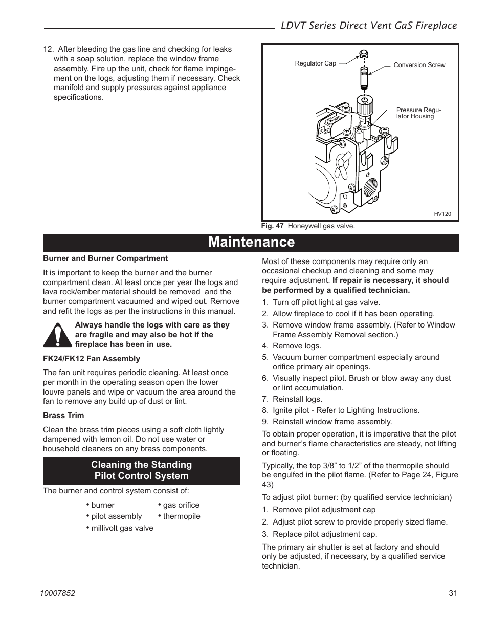 Maintenance | Vermont Casting 43LDVT User Manual | Page 31 / 40
