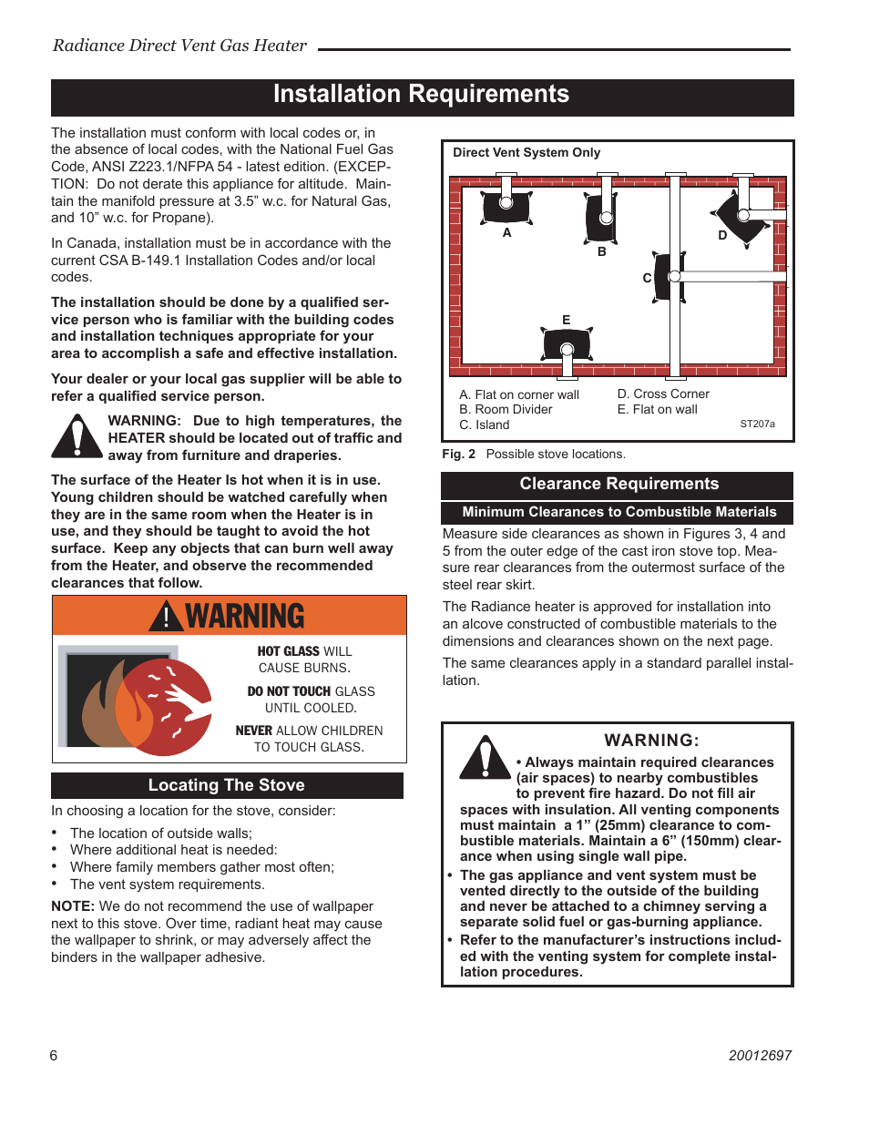 Installation requirements | Vermont Casting RADVTCB User Manual | Page 6 / 52
