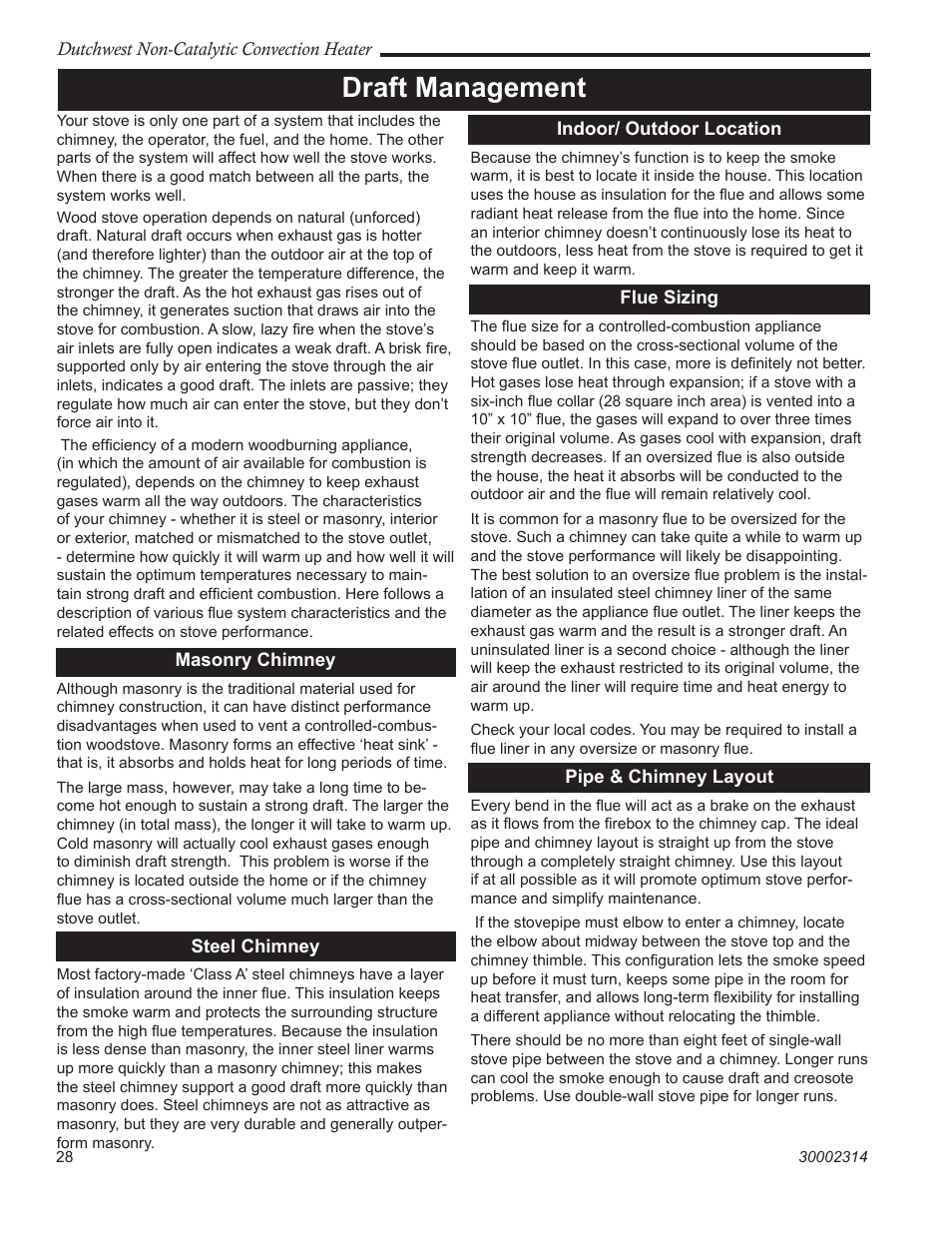 Draft management | Vermont Casting 2477 User Manual | Page 28 / 32
